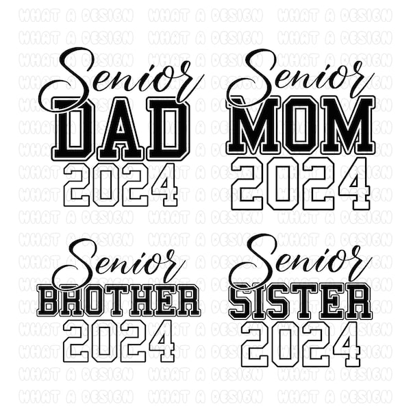 Class of 2024 SVG Bundle, Senior Family Svg, Senior 2024 SVG, Graduation svg Bundle, Senior SVG, Graduation Shirt svg, class of 24 svg