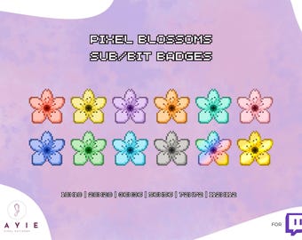 Insignias de suscripción de Twitch de Pixel Cherry Blossom (descarga digital)