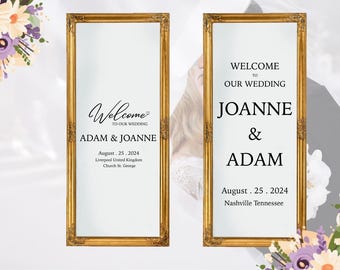 Custom Wedding Mirror Stickers - Welcome Sign - Personalized Vinyl Design