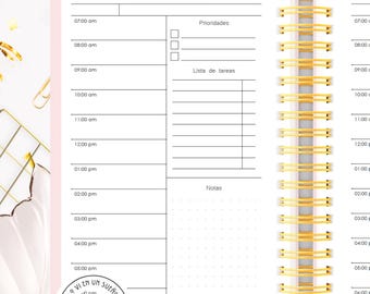 AGENDA 2026 / DIARIA imprimible archivo PDF / Media carta / Agenda español 2026 agenda elegante