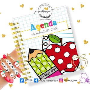AGENDA DOCENTE 2025-2026 media carta archivo imprimible pdf