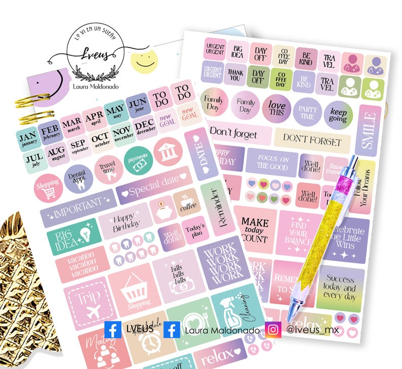 Printable 2026 Weekly Planner in English – Colorful Agenda Template ...