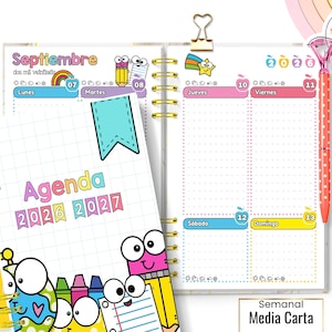 TEACHER'S PLANNER August 2026- July 2027 Half Letter Printable PDF File COLORFUL