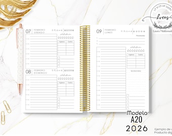 2026 PLANNER / Daily view with Saturday and Sunday sharing page / 2026 planner