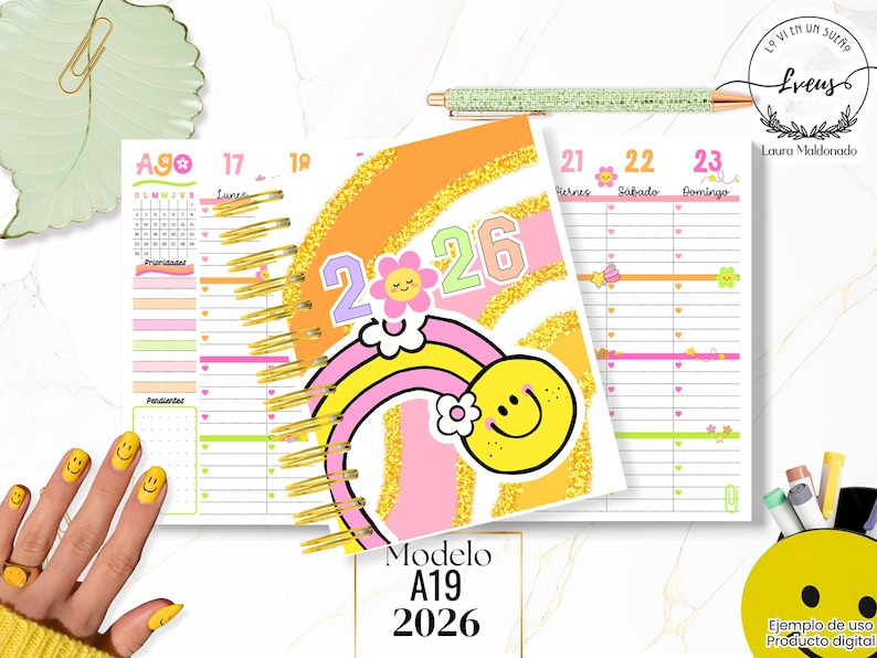 Pastel Cute Semanal Planner 2026 Kawaii Agenda Printable Weekly Layout ...