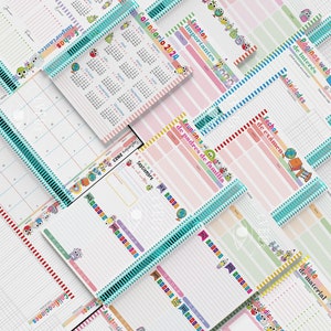 Printable planner for teachers 2025-2026, half-size, colorful, PDF file