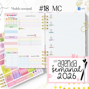 2026年ウィークリープランナー、印刷可能なウィークリープランナー、2026年プランナーテンプレート、印刷可能な2026年プランナー、カラフルなデジタルプランナー