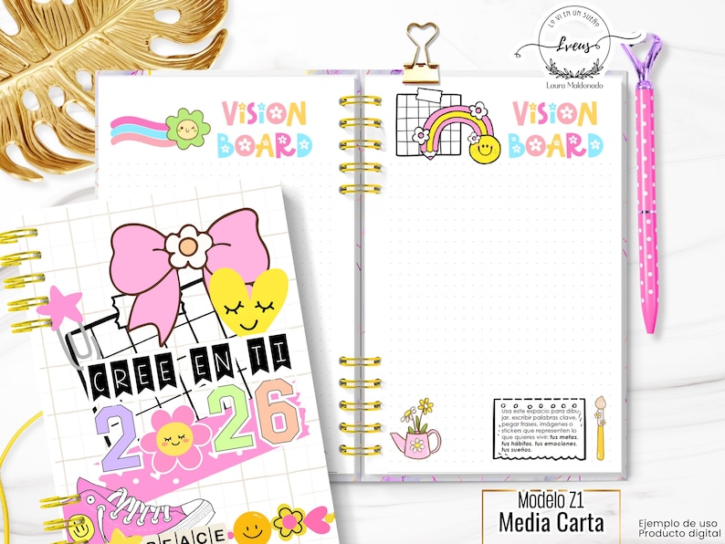 Kawaii Printable Weekly Planner 2026: Cute Pastel Planner With Flowers ...