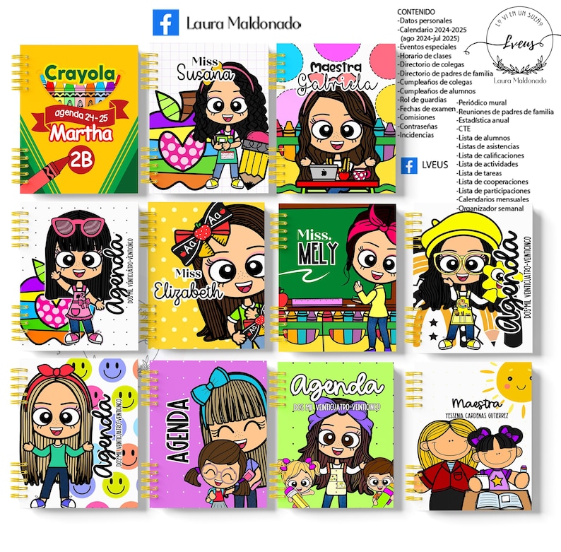 PACK TEACHER PLANNERS 2026-2027 Printable Pdf Colorful and Neutral ...