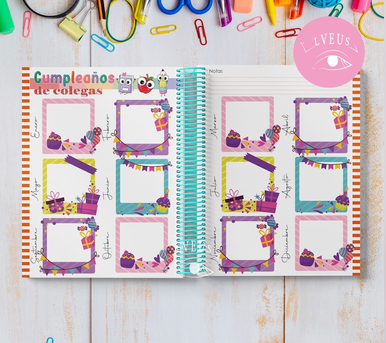 Printable planner for TEACHERS/EDUCATORS August 2026-July 2027, medium letter size, colorful PDF file image 10