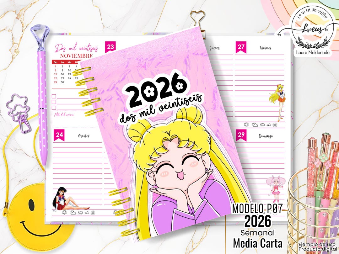 SAILORMOON Weekly Agenda 2026 Half Letter Pdf - Etsy