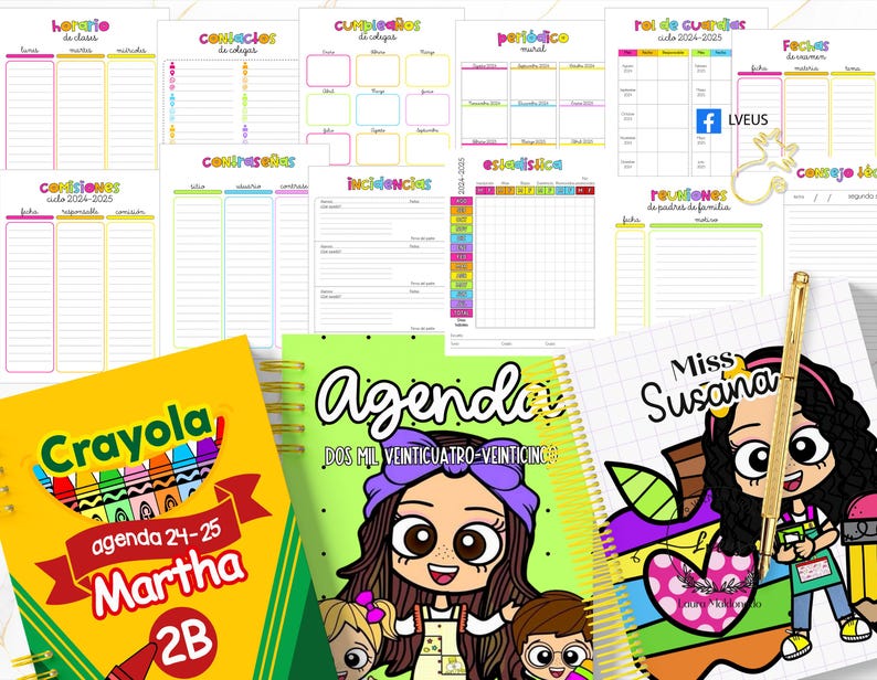 PACK TEACHER PLANNERS 2026-2027 Printable Pdf Colorful and Neutral ...
