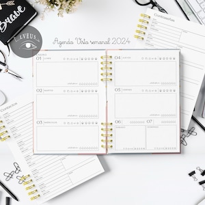 CLASSIC AGENDA 2024 Elegant and sophisticated agenda printable file half letter PDF weekly format