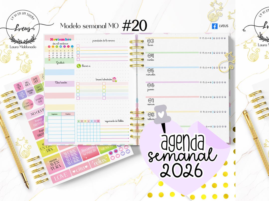 2026 Weekly Planner, Printable Weekly Planner, 2026 Planner Template ...