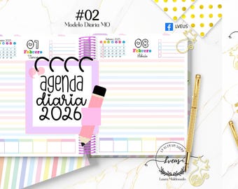 Daily digital planner, 2026 daily planner, downloadable planner, digital planner, printable PDF file, half-letter