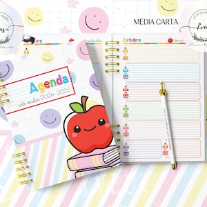 AGENDA DOCENTE 2025-2026 media carta archivo imprimible pdf