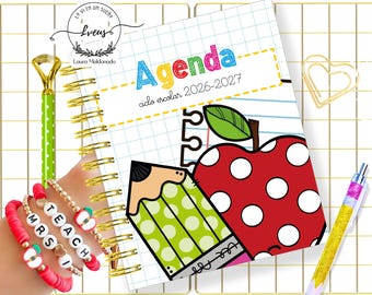 AGENDA DOCENTE agosto 2026- julio 2027 medio oficio archivo imprimible pdf