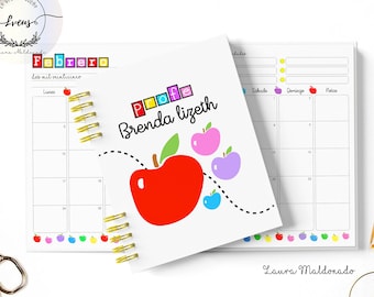 TEACHING AGENDA 2025-2026 half letter printable pdf file COLORFUL