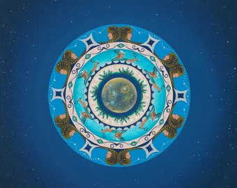 Gemini Wall Art, Zodiac art, Gemini art, Gemini gift, Gemini print, Mandala, posters