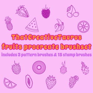 Procreate brush set / fruits / stamp & pattern brushes