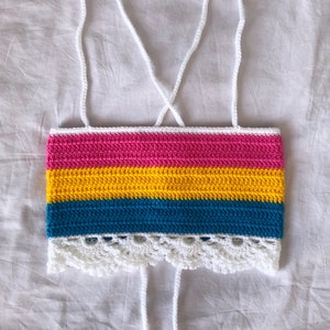 Pansexual pride handmade crochet top