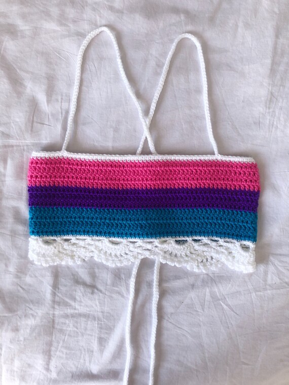 Bisexual Pride Handmade Crochet Top - Etsy display picture 1