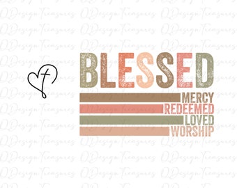 Retro Blessed Redeemed Quotes Svg, Religious Sleeve Svg, Faith Png, Inspirational Svg, Front and Back Png , Trendy, instant download