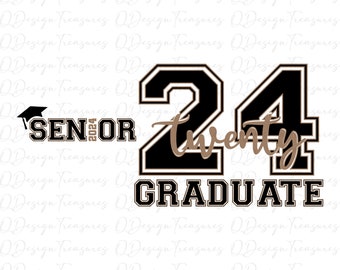 Senior 2024 svg, trendy svg, Graduation svg png file, Class of 2024 Svg, Criuct Silhouette, instant download