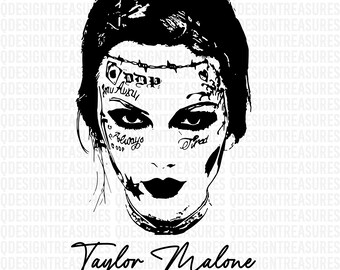 Taylor Swift Malone, Quinzaine de conceptions SVG pour la confection de chemises, sacs, imprimables, fichiers de coupe Silhouette