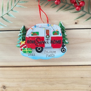Home Sweet Home Camper Personalized Christmas Ornament, Ornament for Camping, Keepsake Ornament by Ever&Green