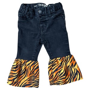 Baby Girl&#39;s Bengal Ruffle Flares, Upcycled Jeans