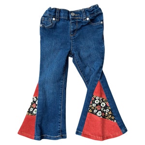 Size 3T, Girls Upcycled Flare Jeans, Childrens Place