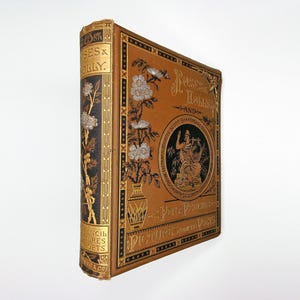 Roses et houx, et images crayon et plume des poètes (1883), livre ancien, anthologie de poésie illustrée, dos décoratif doré