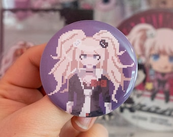 Junko Enoshima Button Pin - Pixel Art, Danganronpa, 2 Inch -