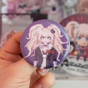 Junko Enoshima Button Pin - Pixel Art, Danganronpa, 2 Inch -