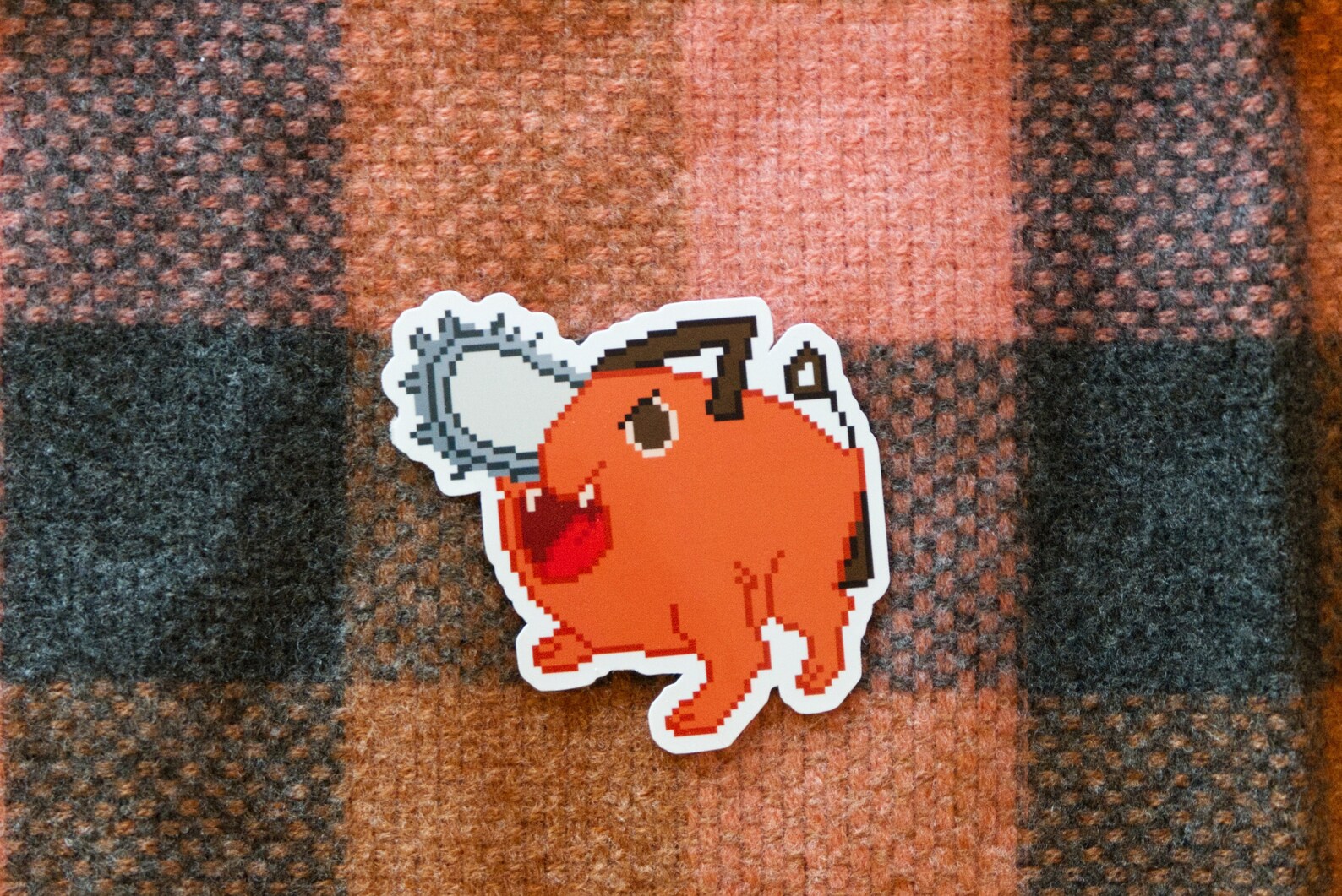 Pochita Pixel Art Sticker Chainsaw Man Waterproof Halloween - Etsy