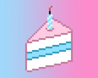 Subtle Trans Pride Cake Sticker - Discreet, LGBTQ, Waterproof -