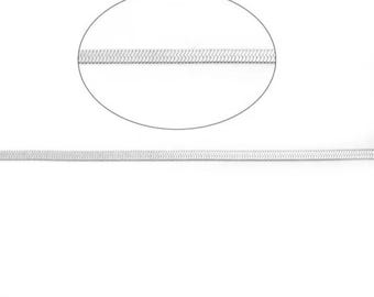 Chaîne argenté en laiton 3 mm maille serpent vendu au mètre
