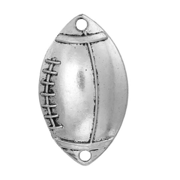 Lot de 2 breloques connecteurs ballon de rugby 39x23 mm