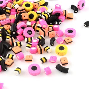 set of 20 polymer clay fimo candy licorice beads