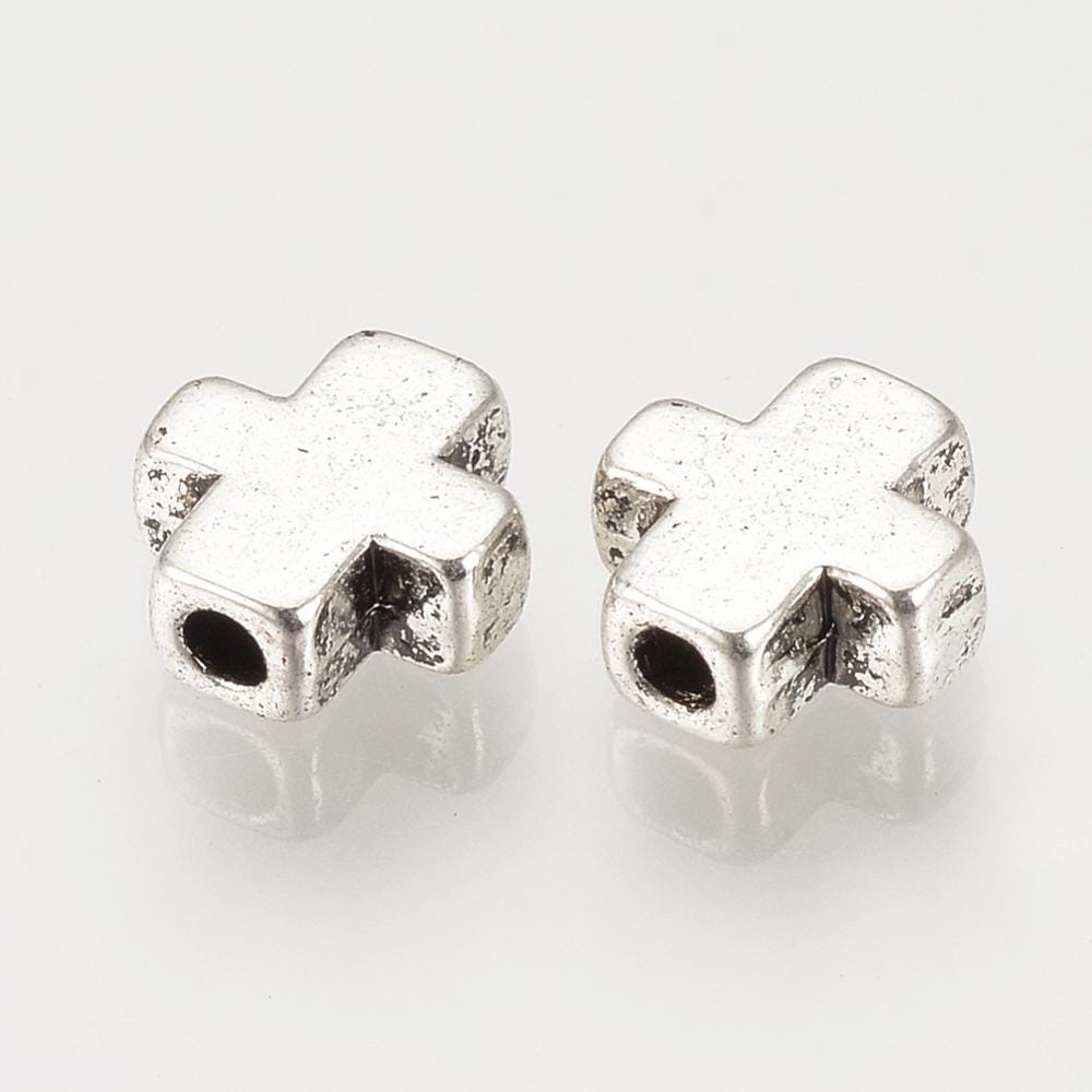 10 Perles Coccinelle Argent Tibétain 9mm - Pour Bijoux Et Créations Artisanales