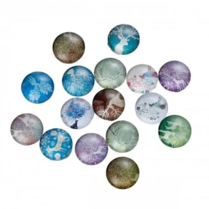 lot de 10 cabochons 12 mm  cerf