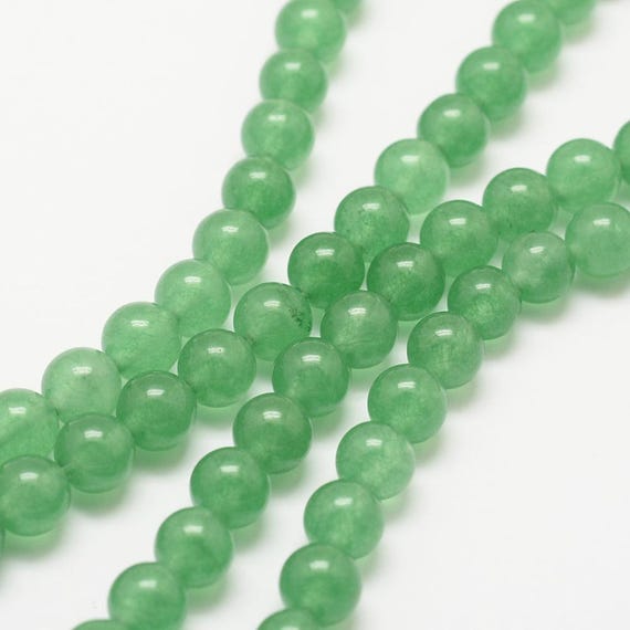 24 Perles Rondes En Aventurine Naturelle 8 Mm - Vert Pierre Semi-précieuse Pour Création Bijoux