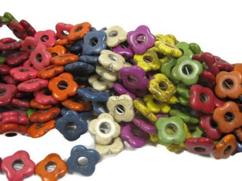 ハウライト フラワー コネクター ビーズ 15 mm 6 個セット - Etsy 日本