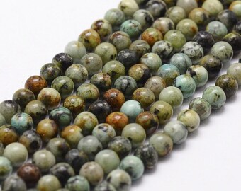 24 cuentas en turquesa natural africana 8 mm REF2506