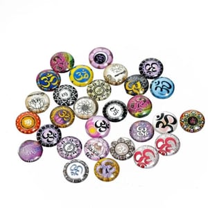 lot de 10 cabochons 20 mm  yoga ohm