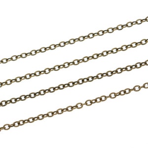 Bronze brass chain 2x1.5 mm convict mesh sold by the meter image 1