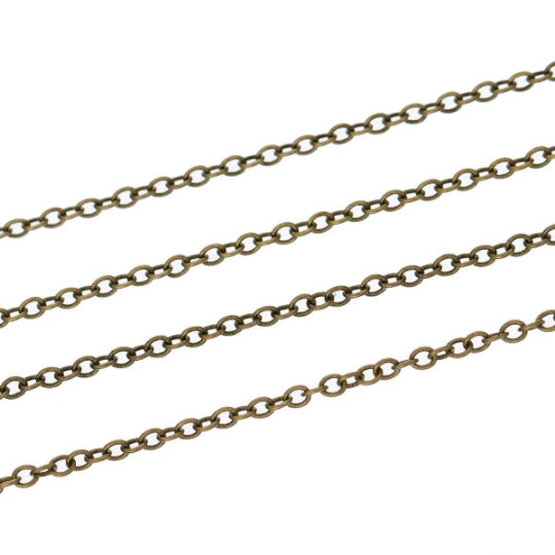 Bronze brass chain 2x1.5 mm convict mesh sold by the meter image 1