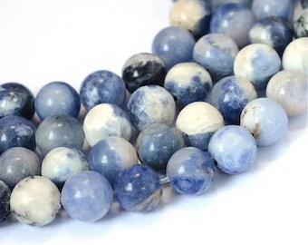 24 perles 8 mm en sodalite gemme naturel