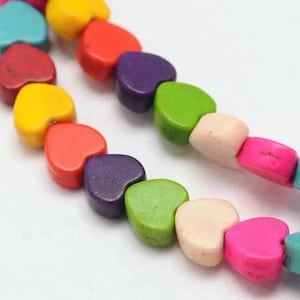 lot de 15 perles cœur en howlite 6 mm